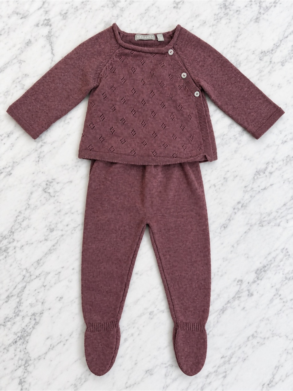 Coconut El Corte Inglés Baby Knit 2-Piece Set 9-12M Wool Cashmere Unisex